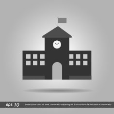 school building icon vector illustration eps10 on white backgrou
