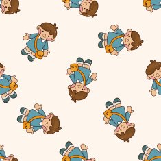student cartoon seamless pattern background N31