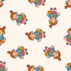 student cartoon seamless pattern background N32