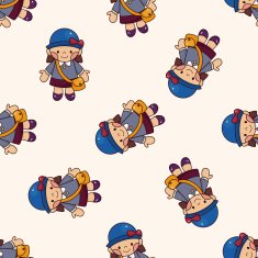 student cartoon seamless pattern background N38