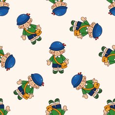 student cartoon seamless pattern background N39
