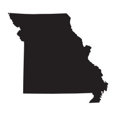 black map of Missouri