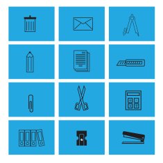 Stationery line icons