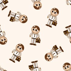 student cartoon seamless pattern background N40