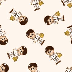 student cartoon seamless pattern background N41
