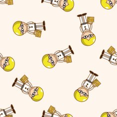 student cartoon seamless pattern background N45