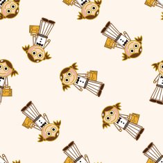 student cartoon seamless pattern background N47