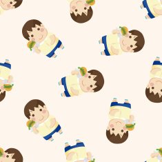 student cartoon seamless pattern background N51