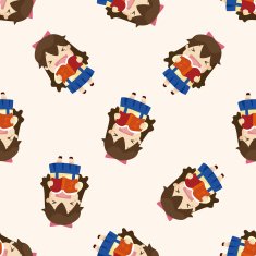 student cartoon seamless pattern background N52