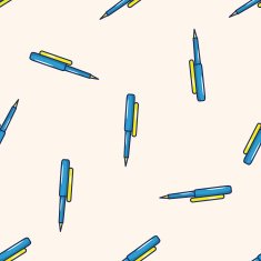 pen cartoon seamless pattern background N7