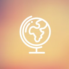 World globe with stand thin line icon N4
