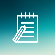 Writing pad and pen thin line icon N2
