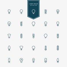25 idea light bulb minimal line icons
