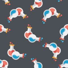 test tube flat icon eps10 seamless pattern background N2