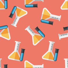test tube flat icon eps10 seamless pattern background N3
