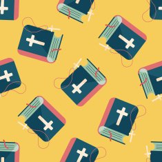 bible flat icon eps10 seamless pattern background