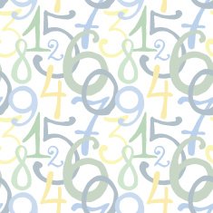 Seamless pattern with hand drawn painted numbers N2