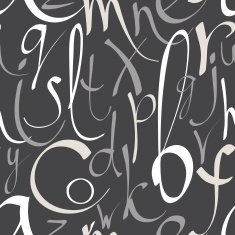 Seamless pattern with hand drawn letters