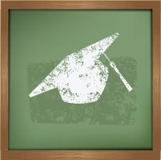 Hat of education design on blackboard background clean vector
