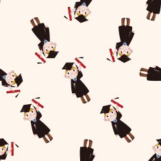 student cartoon seamless pattern background N67