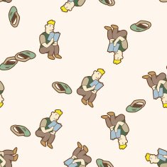 student cartoon seamless pattern background N76
