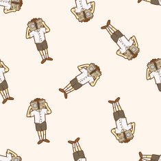 student cartoon seamless pattern background N81