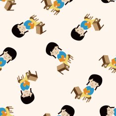 student cartoon seamless pattern background N86