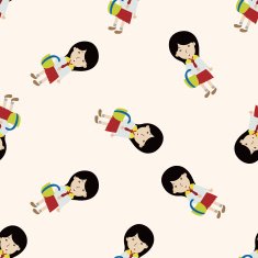 student cartoon seamless pattern background N90