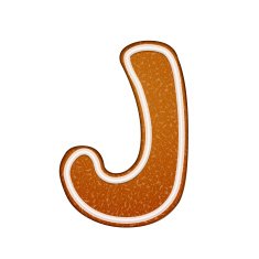 3d lovely gingerbread cookie alphabet J