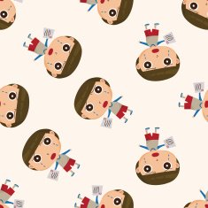student cartoon seamless pattern background N97