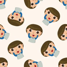 student cartoon seamless pattern background N98