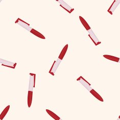stationery pen cartoon seamless pattern background