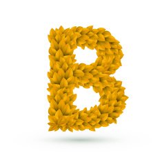 3d yellow leaves alphabet B