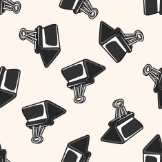 stationary spring clip cartoon seamless pattern background N2