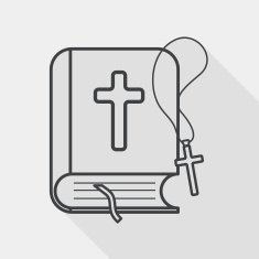 bible flat icon with long shadow line
