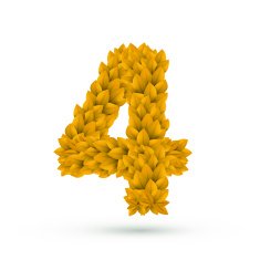 3d yellow leaves number 4
