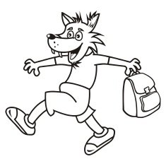 wolf and bag coloring book N2