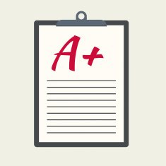 Clipboard with exam papers