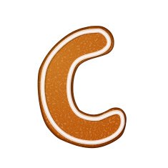 3d lovely gingerbread cookie alphabet C