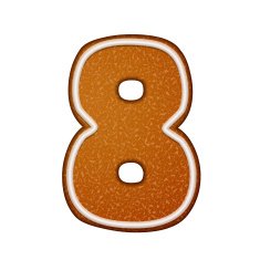3d lovely gingerbread cookie number 8