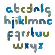 Vector bright hand-painted letters isolated on white background N2