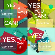 Set of flat design square banners