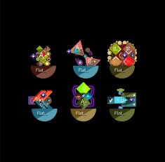Set of abstract geometric shapes with options N22