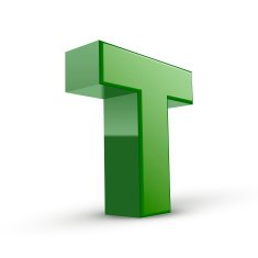 3d green letter T free image download