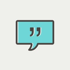 Speech bubble with punctuation symbol thin line icon