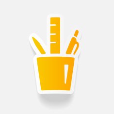realistic design element stationery tools N10