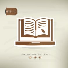 E-learning design on brown background clean vector
