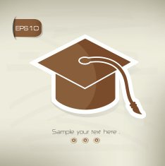 Hat of education symbol design on brown background clean vector