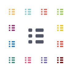 list flat icons set N2