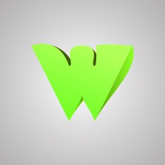 Letter W Vector comic style font EPS10